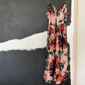 CAMI NYC Autumn Wildflowers Silk Spaghetti Strap dress SZM